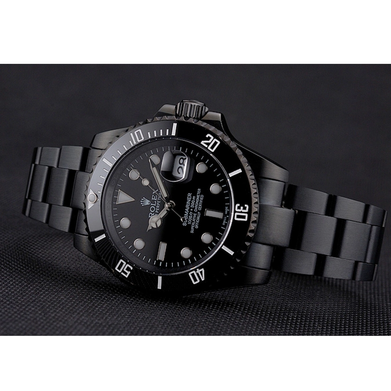 MiroTime 0813 Swiss Rolex Submariner Date Black Dial And Bezel Black PVD Case And Bracelet